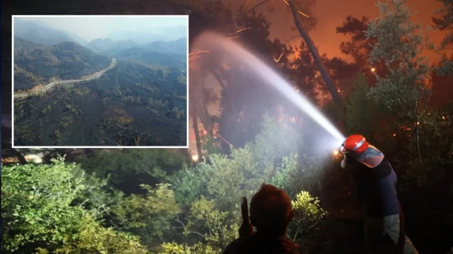 muglada 3 bin hektar orman kule dondu yanginda zarar goren alanlar dronla goruntulendi CMJYYVVt